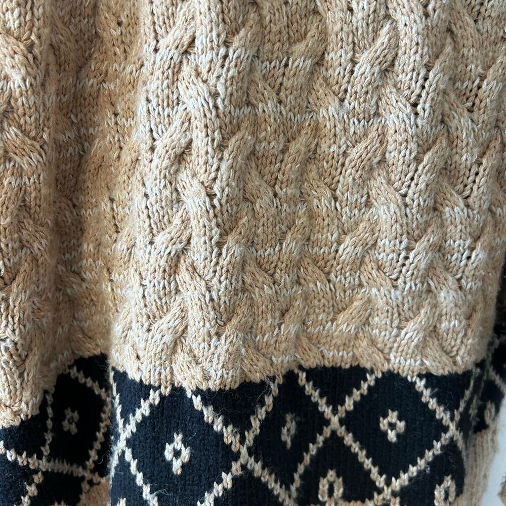 Pilcro by Anthropologie Oversized Knit Cardigan Aztec Crochet Wool Size S/M - Picture 10 of 10